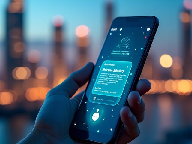 Animated friendly chatbot interface on a smartphone screen showing instant query resolution.