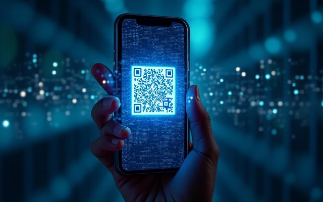 Smartphone scanning a QR code for eSIM activation, symbolizing immediate digital connectivity.